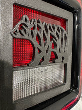 Load image into Gallery viewer, Bear Roots Style in 3D - Black Jeep Wrangler JK/JKU/JL Rear Tail Light Covers (2019-2024) non Led Version - Gone Fishing
