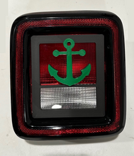 Load image into Gallery viewer, Boat Anchor in 3D - Black for w Green Jeep Wrangler JK/JKU/JL Rear Tail Light Covers (2019-2024) non Led Version - Gone Fishing
