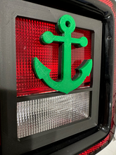 Load image into Gallery viewer, Boat Anchor in 3D - Black for w Green Jeep Wrangler JK/JKU/JL Rear Tail Light Covers (2019-2024) non Led Version - Gone Fishing
