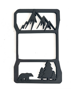 Bear Scene with Mountains in 3D - Black for Jeep Gladiator Rear LED Tail Light Covers (2020-2024 ) non Led Version) - Love Outdoors Camping