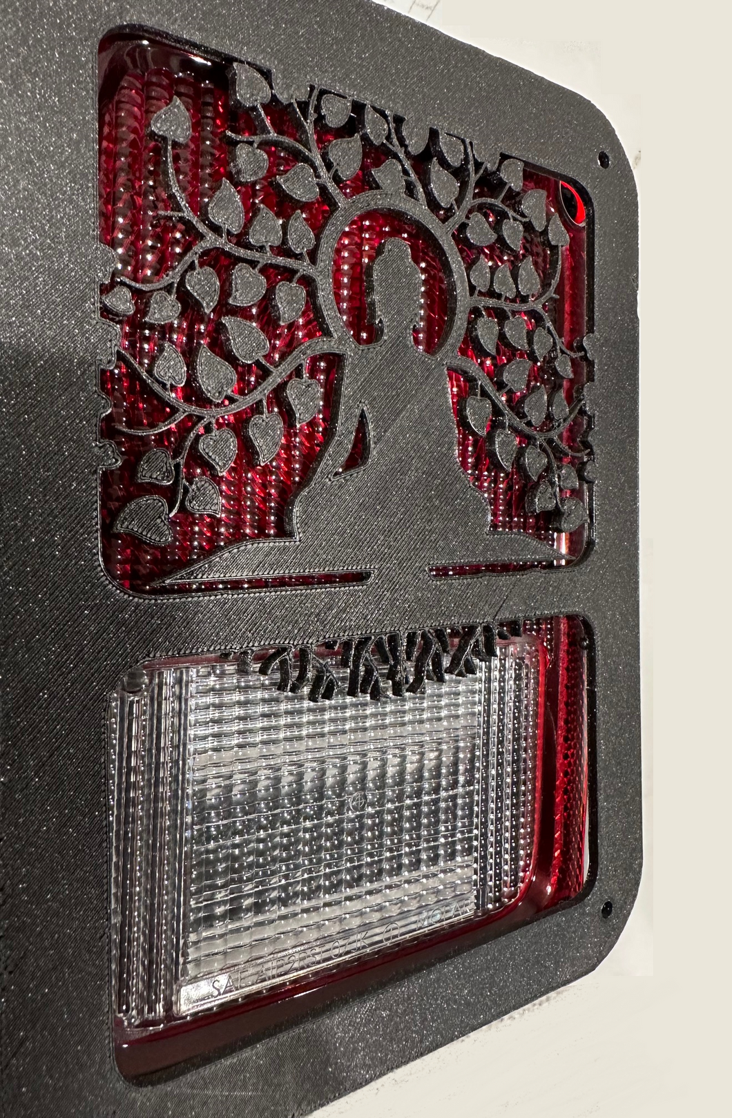 Budda Roots with Leafs 3D Black For Jeep Wrangler JK/JKU Rear Tail Light Covers - Peaceful