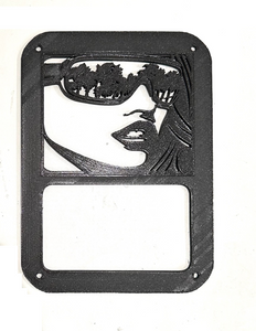 Miami Sexy Girl with Sunglasses in 3D Black For Jeep Wrangler JK/JKU Rear Tail Light Covers- Silhouette