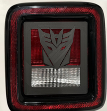 Load image into Gallery viewer, Decepticons in 3D - Black for Jeep Wrangler JK/JKU/JL Rear Tail Light Covers (2019-2024) non Led Version - Super Hero Transformers
