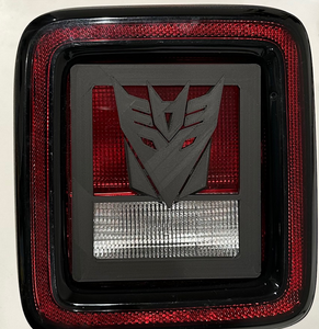 Decepticons in 3D - Black for Jeep Wrangler JK/JKU/JL Rear Tail Light Covers (2019-2024) non Led Version - Super Hero Transformers