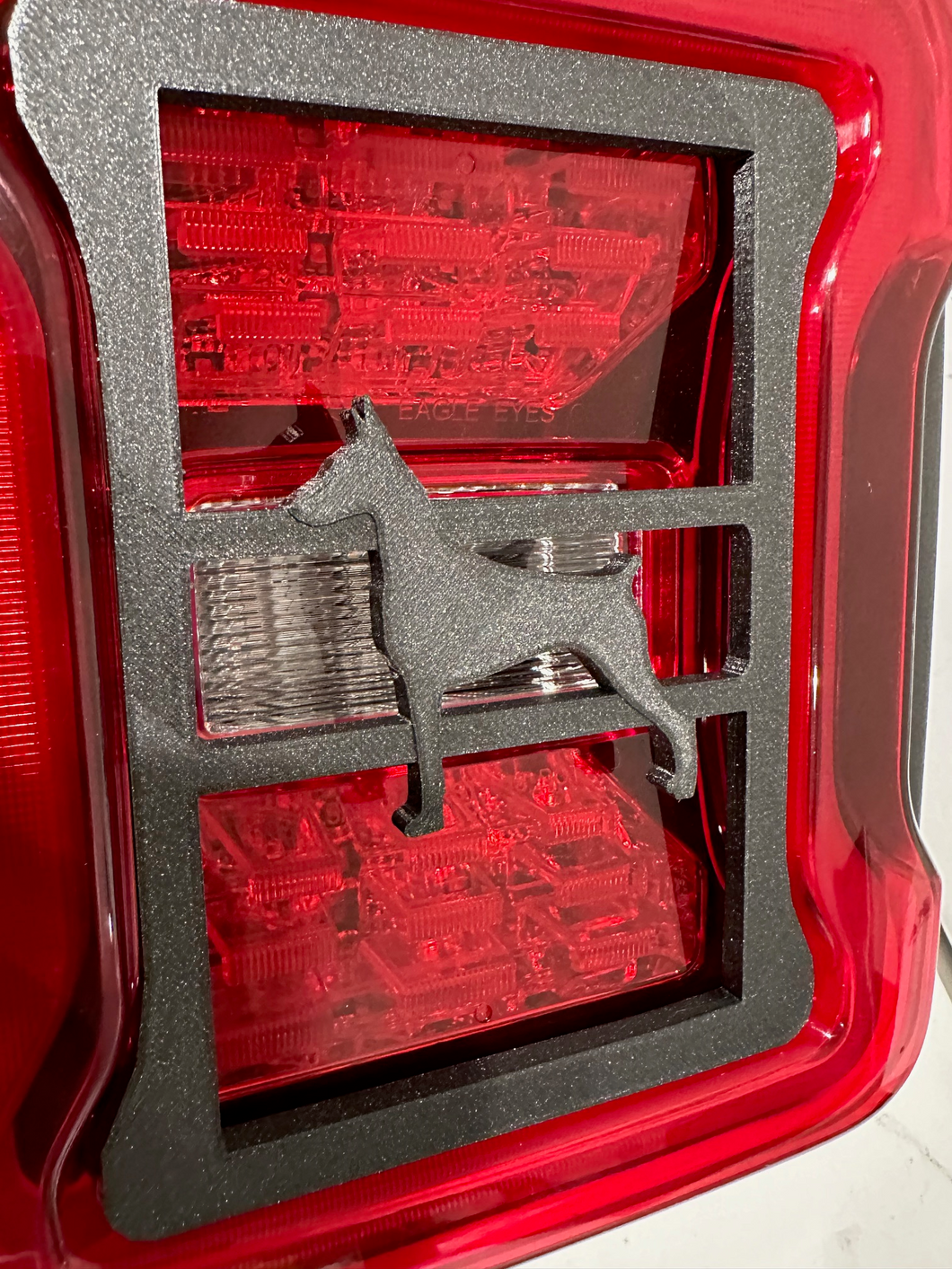 Doberman Dog Silhouette in 3D for Jeep Wrangler Led Version JK/JKU/JL Rear Tail Light Covers (2019-2024) Led Version - Wag More