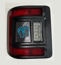 Load image into Gallery viewer, Flip Flop in 3D Blk w Baby Blue for Jeep Wrangler 2018-2024 JL Oracle Flush Lights - Custom Design - Hawaiian Hula Hibiscus
