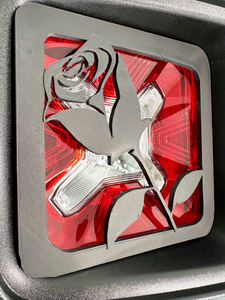 Rose with Stem in 3D for Jeep Renegade 2014 to 2024 Rear Tail Light Covers - Flowers Flower Roses