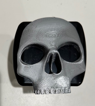 Load image into Gallery viewer, Scary Full Skull in 3D - 2 inch Trailer Hitch Cover Black with Grey - Spooky Halloween
