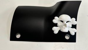 Scary Skull Face w Crossbones in 3d Blk w White For Jeep Wrangler JL JLU & Jeep Gladiator JT 2/4 Door, Exterior 2PC - Cowl Cover - Spooky