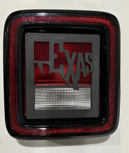 Load image into Gallery viewer, Texas Words in 3D - Black for Jeep Wrangler JK/JKU/JL Rear Tail Light Covers (2019-2024) non Led Version - Pride
