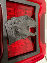 Load image into Gallery viewer, Tyrannosaurus Rex T-Rex FULL Head in 3D for Jeep Wrangler Led Version JK/JKU/JL Rear Tail Light Covers (2019-2024) Led Version - Dinosaur
