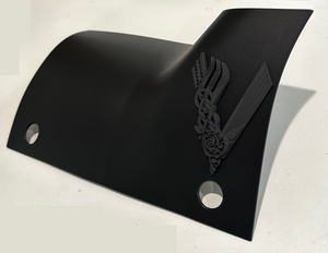 Vikings " V " in 3d Blk w Black For Jeep JL JLU & Jeep Gladiator JT 2/4 Door - Custom Cowl Cover - Warrior Style