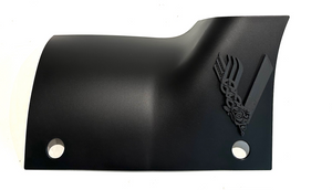 Vikings " V " in 3d Blk w Black For Jeep JL JLU & Jeep Gladiator JT 2/4 Door - Custom Cowl Cover - Warrior Style